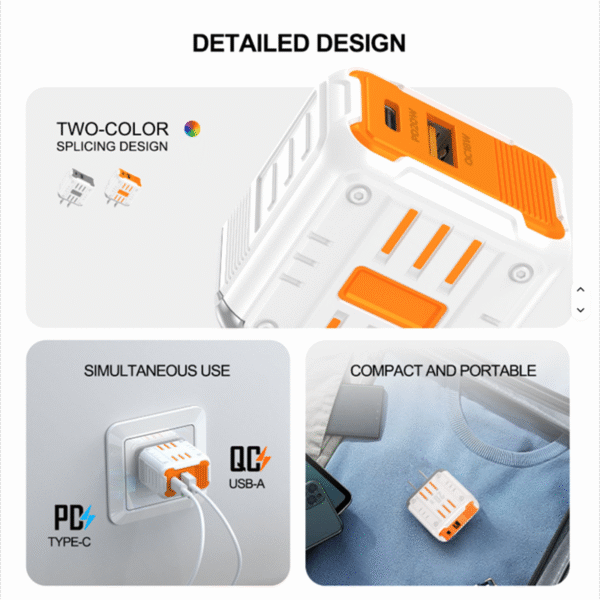H99e6247db9a24365859841ef872c0306V Double Port PD 20W Fast Charging Charger US EU UK Adapter Type C USB 18W Wall for Mobile Phone Tablet Computer