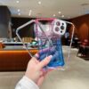 New Gradual Colours 3 in 1 Card Slot Transparent Phone case for iPhone  clear TPU PC Protect Back Cover