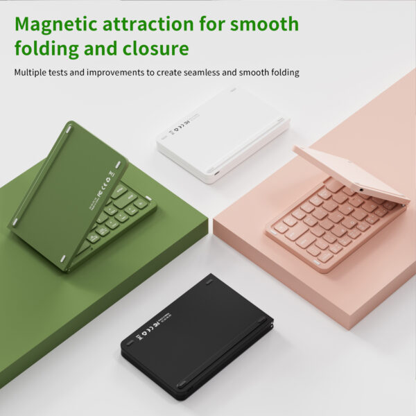 Ha014fd15215044c881dcf4640350a8a3y Portable Rechargeable Slim Mini Folding Wireless for Keyboard Convenient Foldable Design for Laptop Tablet Phone