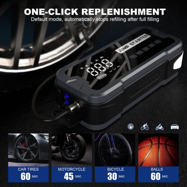 24000mAH 4000A High Power Car Jump Starter Power Bank Battery Booster With Jump Starter with Air Compressor and Power Bank