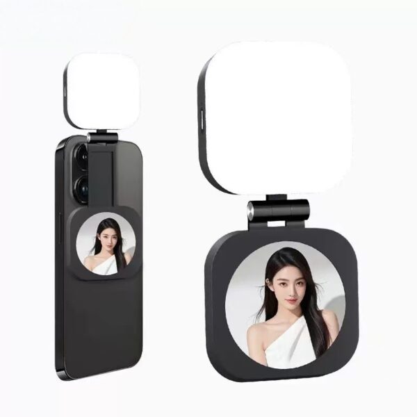 Hbb8720a37d194ebe8071e9676c5e43c1z Universal Portable Mini Folding Fill Lighting LED, Live Video Magnetic Selfie Light Mirror, Mobile Phone Pocket Light Holder