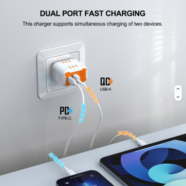 Hbba650c4634b4725a44a964ae6d431c0G Double Port PD 20W Fast Charging Charger US EU UK Adapter Type C USB 18W Wall for Mobile Phone Tablet Computer