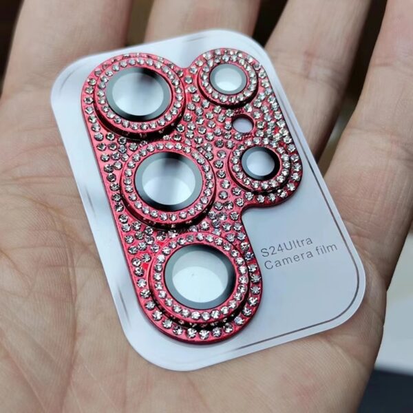 Anti Scratch 9H Glitter Bling Crystal Diamonds Camera Lens Protect for Samsung Galaxy S24 Plus S23 ultra Metal Lens Protect