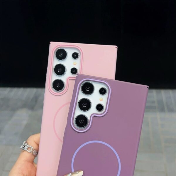 Hard PC Magnetic Frosted Matte Phone case for Samsung S25 Edge S24FE S23 Plus S22 ultra