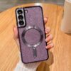 Luxury Electroplate Glitter Magnetic Mobile Phone Case for Samsung Galaxy S25 S24 ultra S23 S22 S21 Plus Note10 Note20 Pro Cover