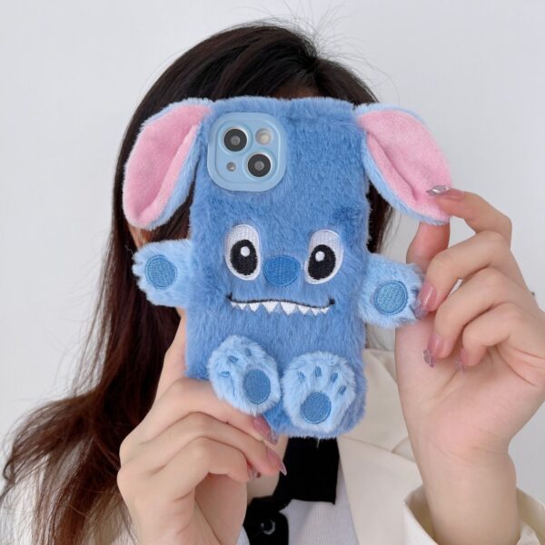 New Style 3D Cartoon Stitch Cute Plush Mobile Phone Cases for iphone 16 15 14 13 12 Pro Max Silicone case Shockproof Cover Shell