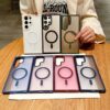 Matte Magnetic Charging Mobile Phone Case for Samsung Galaxy S25 S24 Plus S23 ultra S22 S21 Shock Proof TPU PC Cover