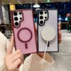 Matte Magnetic Charging Mobile Phone Case for Samsung Galaxy S25 S24 Plus S23 ultra S22 S21 Shock Proof TPU PC Cover