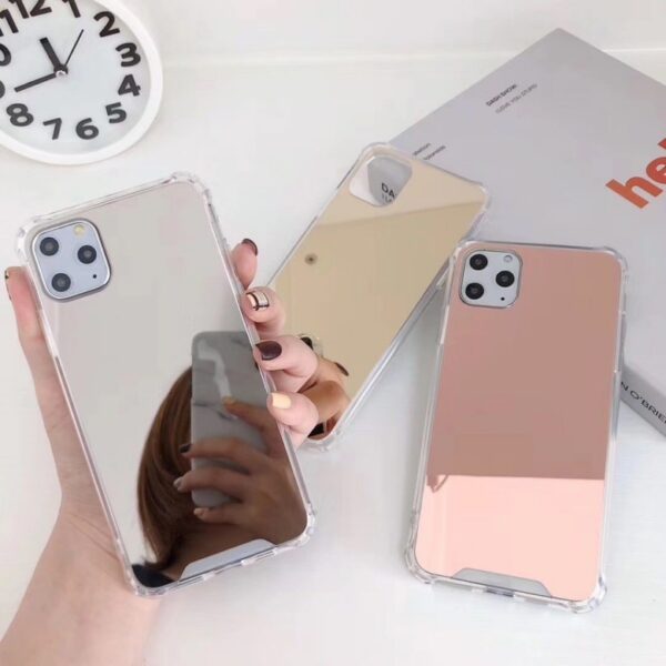 Electroplate Shockproof Mirror Acrylic Mobile Phone case for iphone 17 Pro Max 16 15 14 Plus 13 12 11 XR XS Wholesale Back Cover