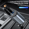 Fast Charger Car Phone Station Recharger 4 in 1 LED Digital Display Retractable 2 Cables Type C