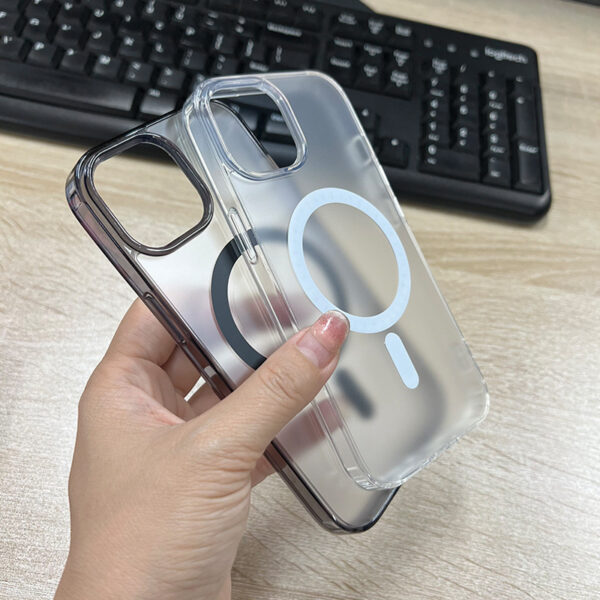 New Style Magnetic Transparent Mobile Phone Cases for iPhone  Frosted Design Shockproof Cover Protection Shell