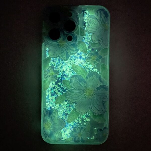 Hf83d80b2e23b4b319fd29069e2393e26t Fashion Luminous Quick Sand Glitter Flower, Mobile Phone Case Cover for iPhone 15 14 Plus 13 12 Mini 11 Pro Max Back Cover