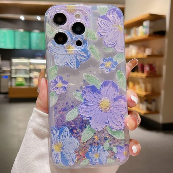 Hfb5725d710bd47e495d2dafa5e5d27e6Y Fashion Luminous Quick Sand Glitter Flower, Mobile Phone Case Cover for iPhone 15 14 Plus 13 12 Mini 11 Pro Max Back Cover