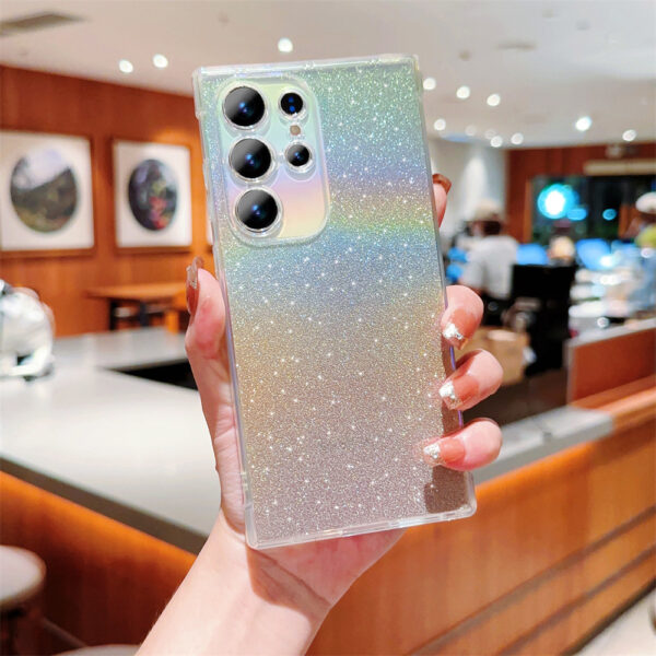 Luxury Glitter Laser Gradual Change Rainbow 2 in 1 TPU Mobile Phone Case Cover For Samsung S21 S22 S23plus S24 S25Ultra A12 13