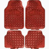 4 Piece Red Color Aluminium Car Mat