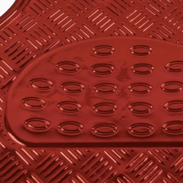 4 Piece Red Color Aluminium Car Mat