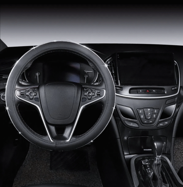 New Diamond Leather Steering Wheel Cover with Bling Bling Crystal Rhinestones