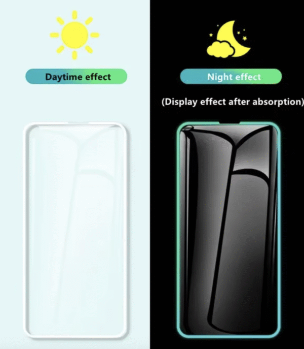 Multi Color Silicone Glow in Dark Fluorescent Color 9h Tempered Glass Luminous Screen Protector for Iphone 11 12 13 14 Pro Max