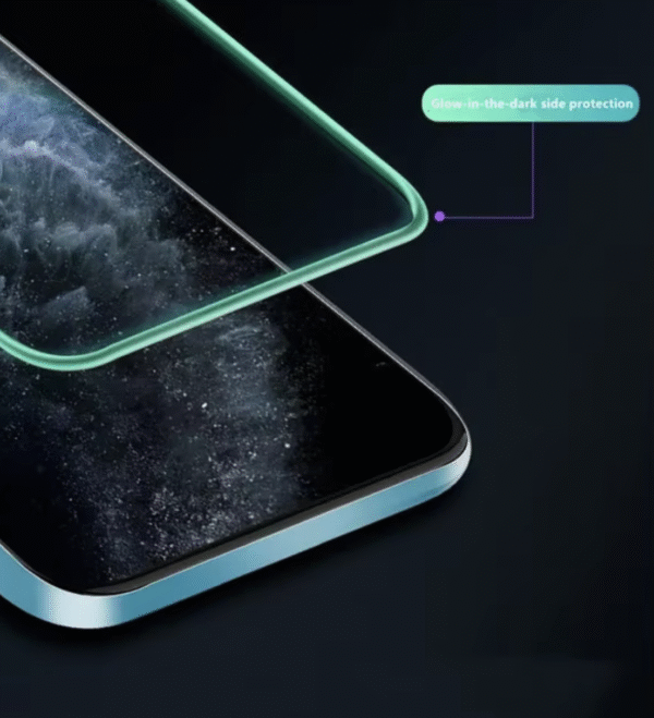 Multi Color Silicone Glow in Dark Fluorescent Color 9h Tempered Glass Luminous Screen Protector for Iphone 11 12 13 14 Pro Max