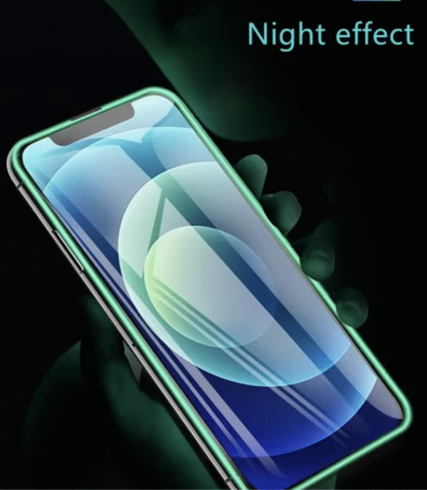 Multi Color Silicone Glow in Dark Fluorescent Color 9h Tempered Glass Luminous Screen Protector for Iphone 11 12 13 14 Pro Max