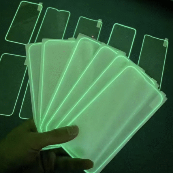 Multi Color Silicone Glow in Dark Fluorescent Color 9h Tempered Glass Luminous Screen Protector for Iphone 11 12 13 14 Pro Max