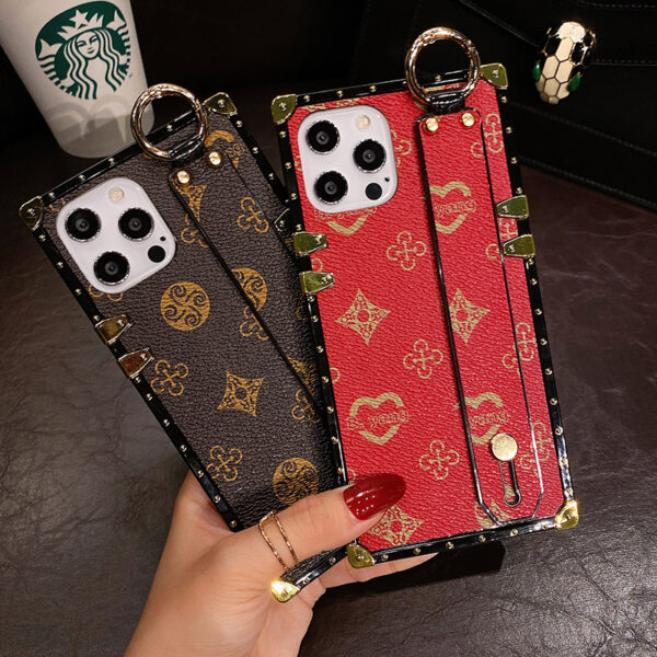 Flower Leather Phone Case for Samsung S20 S30 S21 Ultra S20FE S9 S10 Note20 Fashion Wrist Bracket Back case