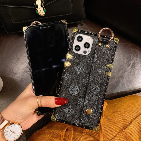 Flower Leather Phone Case for Samsung S20 S30 S21 Ultra S20FE S9 S10 Note20 Fashion Wrist Bracket Back case